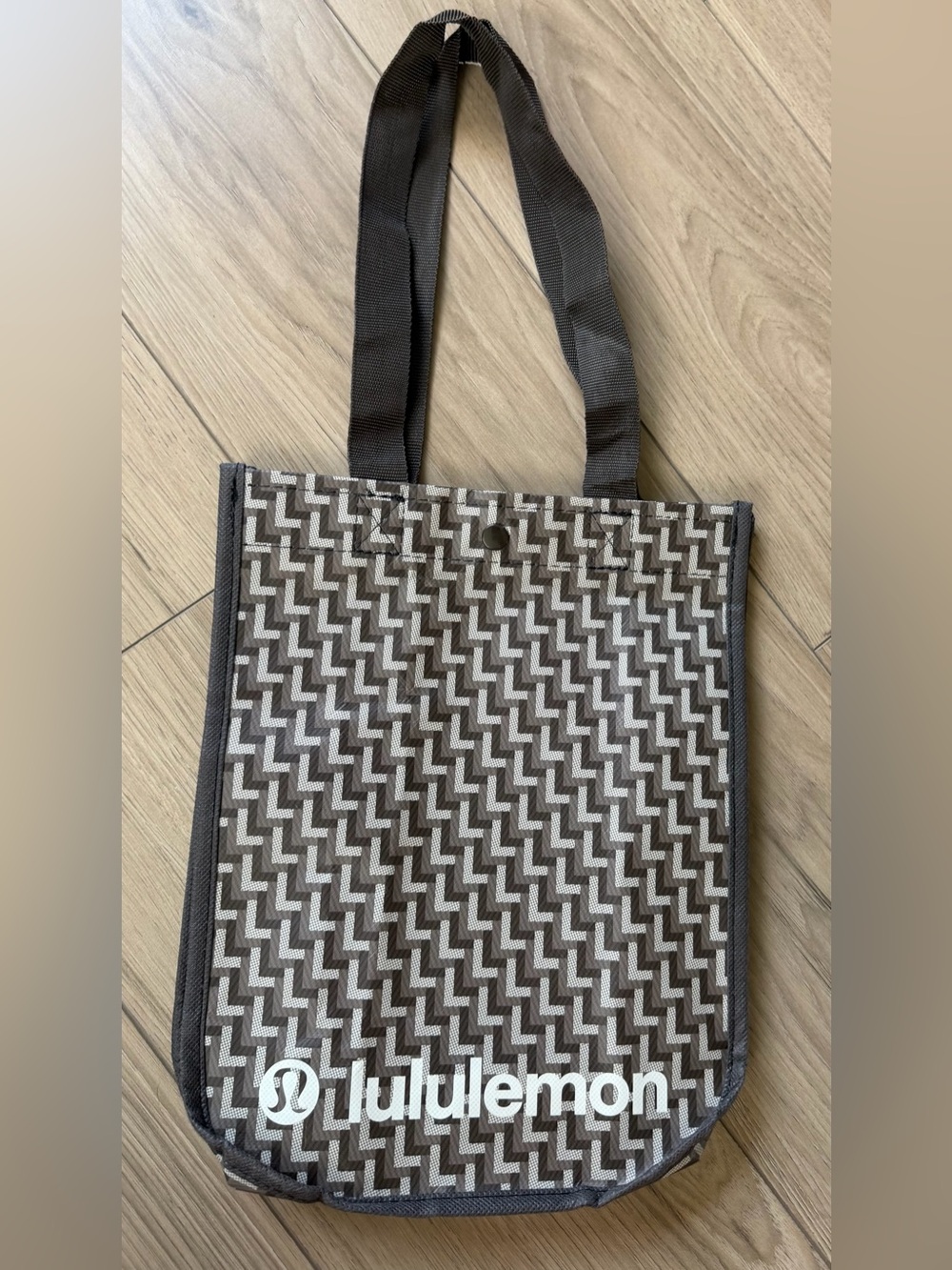 lululemon Brown & Cream Chevron Tote Bag